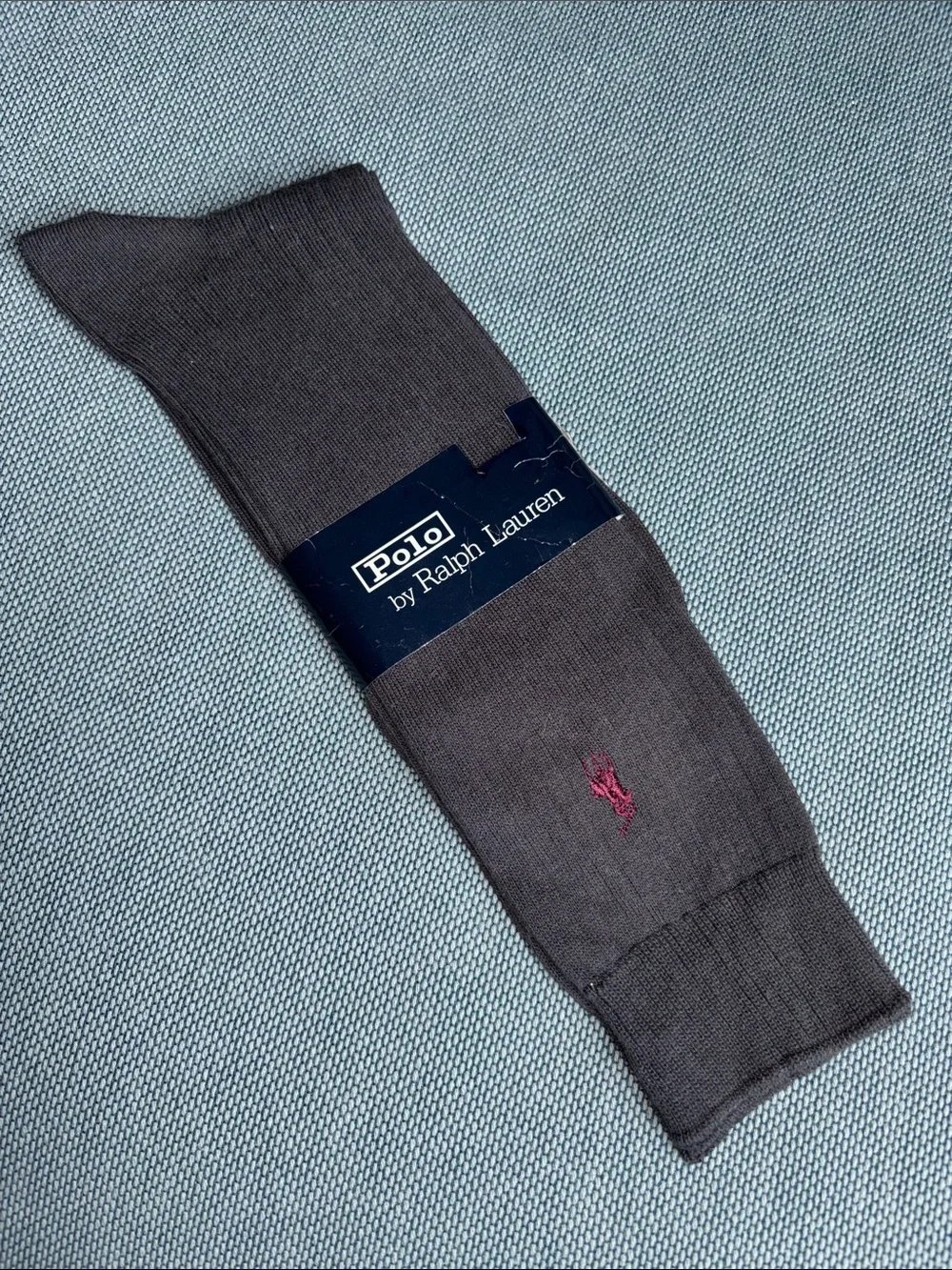 Polo by Ralph Lauren Charcoal Gray Dress Socks with Burgundy Pony